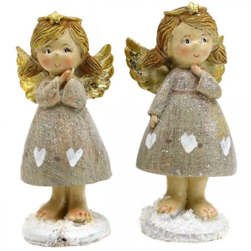 Floristik24 Angelo decorativo Angelo di Natale angelo figura angelo coppia H10cm 2pz