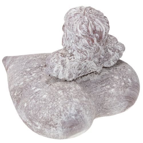 Prodotto Angelo decorativo su figura di cuore in pietra fusa 15×13,5×12cm