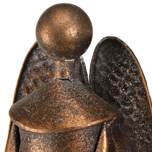 Floristik24 Angelo decorativo con stella natalizia in metallo bronzo H52cm