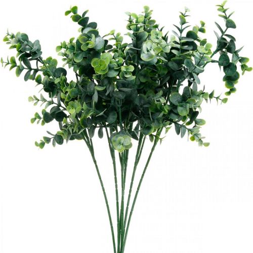 Ramo di eucalipto decorativo verde scuro eucalipto artificiale piante verdi artificiali 6 pezzi