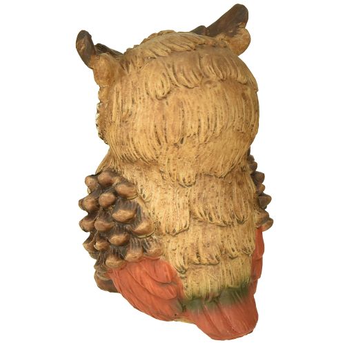 Prodotto Figura decorativa di gufo dipinta a mano, decorazione autunnale in poliresina H14cm