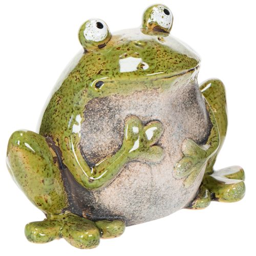 Rana decorativa in ceramica verde e marrone, stile vintage, lunghezza 15,5 cm. acquistare | Floristik24.it