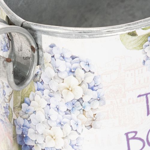 Annaffiatoio decorativo con ortensie in metallo, stile vintage, dimensioni 30x11x14,5 cm. | Floristik24.it