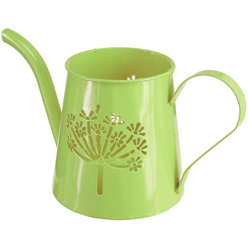 Prodotto Annaffiatoio decorativo brocca in metallo verde tarassaco H12 cm 2 pezzi