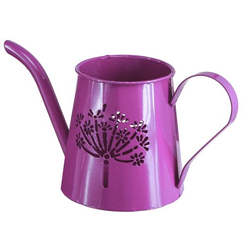 Floristik24 Annaffiatoio decorativo brocca in metallo dente di leone viola H12cm 2 pezzi