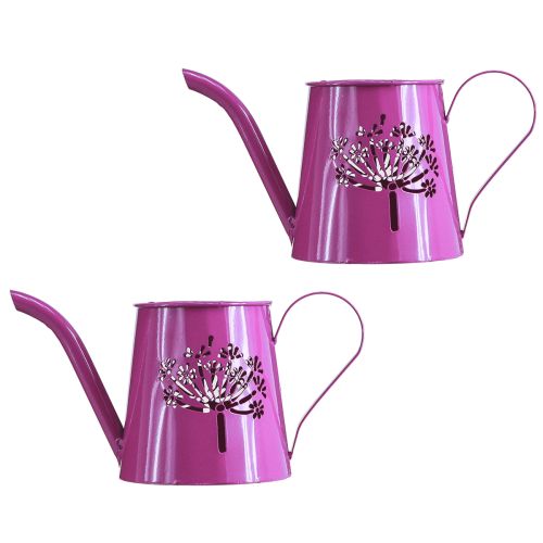 Prodotto Annaffiatoio decorativo brocca in metallo dente di leone viola H12cm 2 pezzi