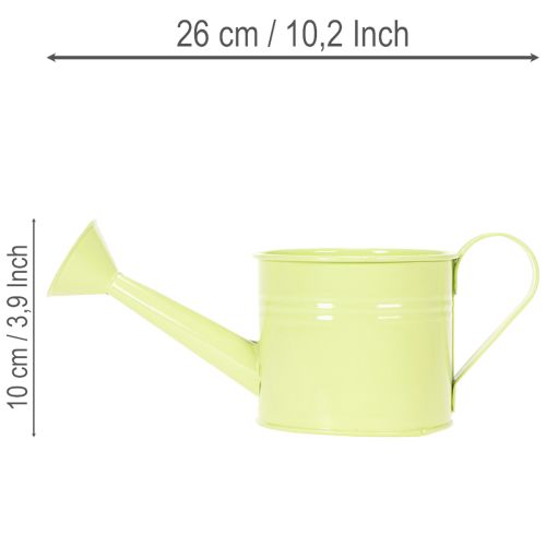 Set di 8 annaffiatoi decorativi nei colori pastello salmone, verde e giallo-verde - fioriera in metallo Ø11cm H10cm. | Floristik24.it
