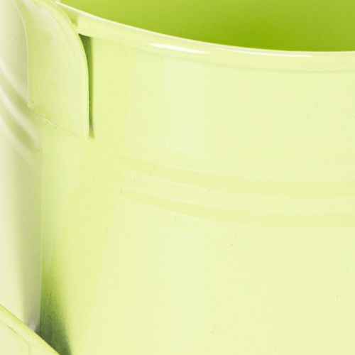 Set di 8 annaffiatoi decorativi nei colori pastello salmone, verde e giallo-verde - fioriera in metallo Ø11cm H10cm. | Floristik24.it