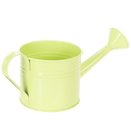Set di 8 annaffiatoi decorativi nei colori pastello salmone, verde e giallo-verde - fioriera in metallo Ø11cm H10cm. | Floristik24.it