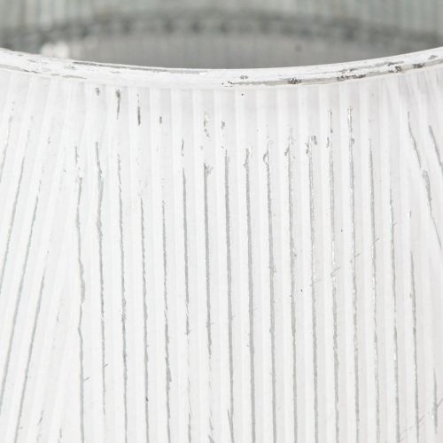Prodotto Annaffiatoio decorativo in metallo bianco vintage scanalato decoro Ø25cm