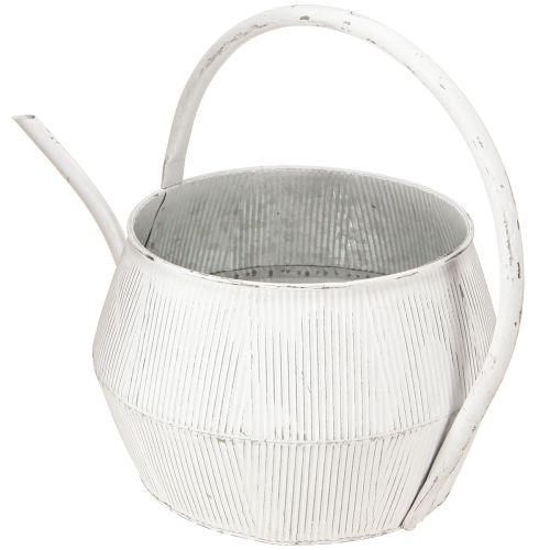 Prodotto Annaffiatoio decorativo in metallo bianco vintage scanalato decoro Ø25cm