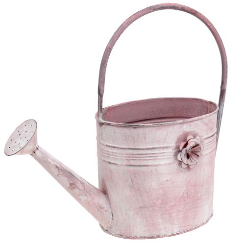 Floristik24 Annaffiatoio decorativo in metallo rosa L33cm B12cm H29cm