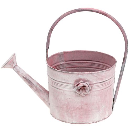 Floristik24 Annaffiatoio decorativo in metallo rosa L33cm B12cm H29cm