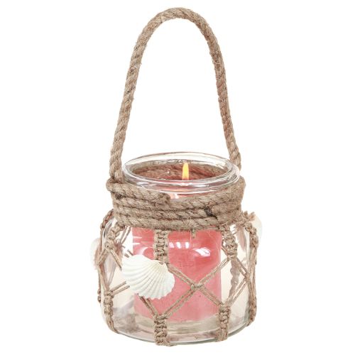 Prodotto Conchiglie decorative in macramè di vetro marittimo Ø11cm H12,5cm 2 pezzi
