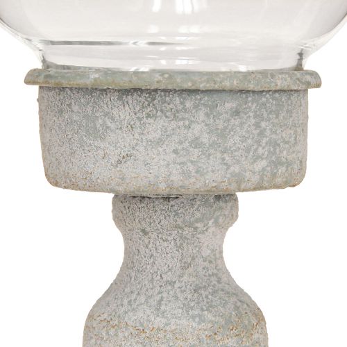 Prodotto Tazza decorativa in vetro grigio metallo look vintage Ø8cm H15,5cm