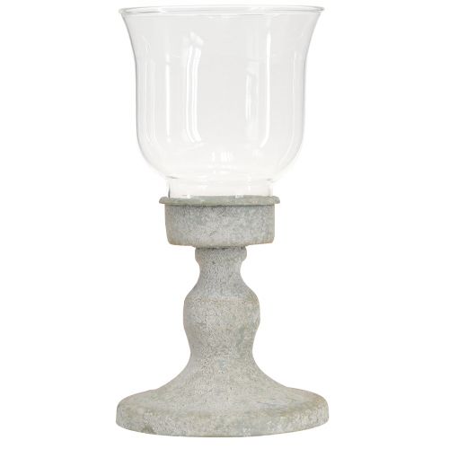Prodotto Tazza decorativa in vetro grigio metallo look vintage Ø8cm H15,5cm