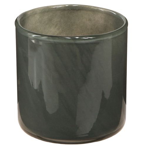 Prodotto Fioriera decorativa in vetro verde grigio chiaro grigio H10 cm 3 pz