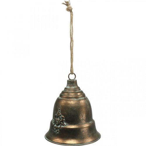 Floristik24 Campanella decorativa, campana in metallo, campana dorata da appendere Ø20,5 cm H24 cm
