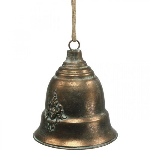 Floristik24 Campanella decorativa, campana in metallo, campana dorata da appendere Ø20,5 cm H24 cm