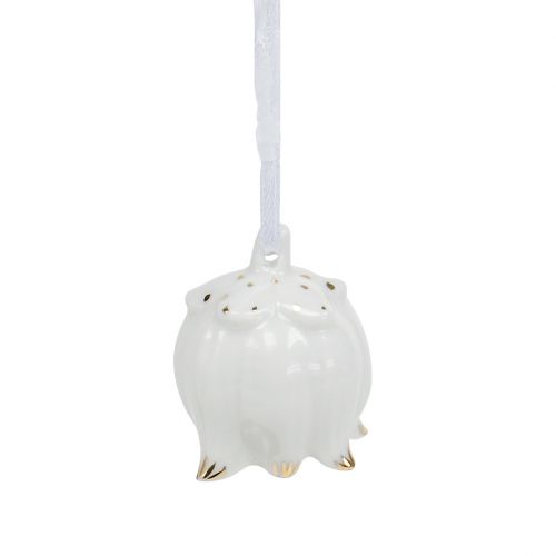 Floristik24 Campanelli decorativi a forma di fiore bianco, oro 4pz