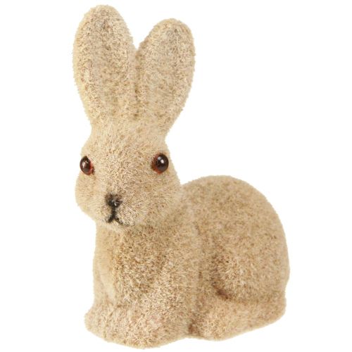 Coniglietti pasquali seduti floccati decorativi – 2a scelta – Primavera 10 cm 6 pezzi