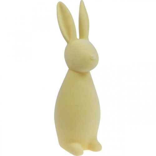 Floristik24 Deco Bunny Coniglietto di Pasqua Deco Floccato Giallo H47cm