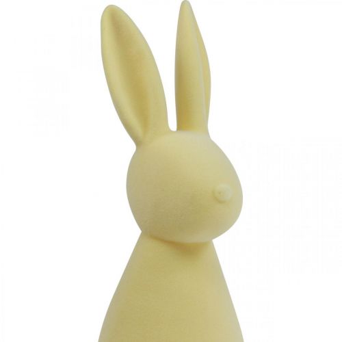 Floristik24 Deco Bunny Coniglietto di Pasqua Deco Floccato Giallo H47cm