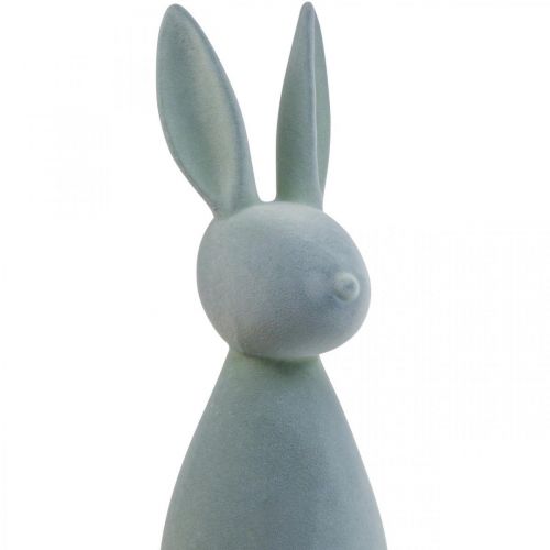Floristik24 Deco Bunny Coniglietto di Pasqua Deco Floccato Grigio-Verde H69cm