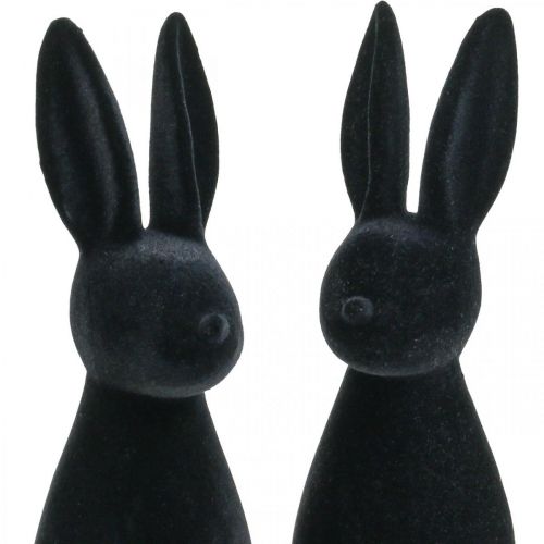 Prodotto Coniglietto decorativo nero – 2a scelta – Coniglietto pasquale decorativo floccato H29,5cm 2 pezzi