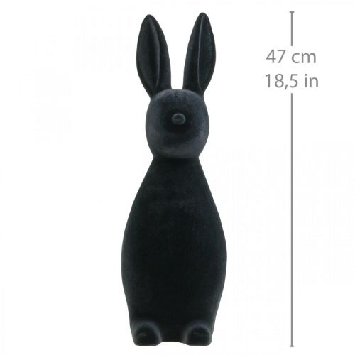 Prodotto Coniglietto decorativo nero – 2a scelta – Coniglietto pasquale decorativo floccato H47cm
