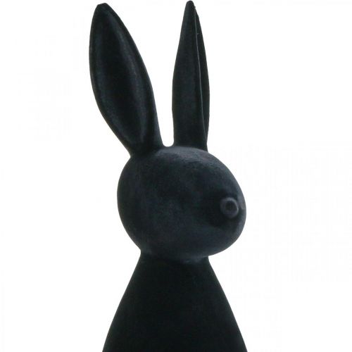 Floristik24 Coniglietto decorativo nero – 2a scelta – Coniglietto pasquale decorativo floccato H69cm