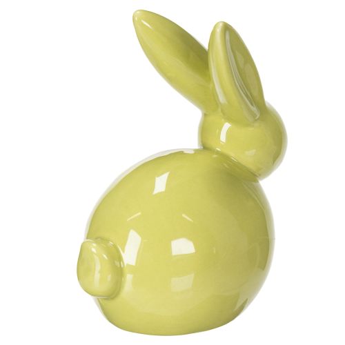 Prodotto Coniglietto decorativo, giallo, verde, marrone, statuetta moderna in ceramica per Pasqua, 8,5 cm, 3 pezzi