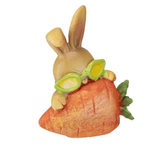 Coniglietto decorativo con carota, figure decorative di coniglietti pasquali H5,5cm 6 pezzi