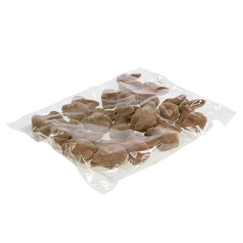Prodotto Coniglietti decorativi floccati marroni 5 cm 16 pz