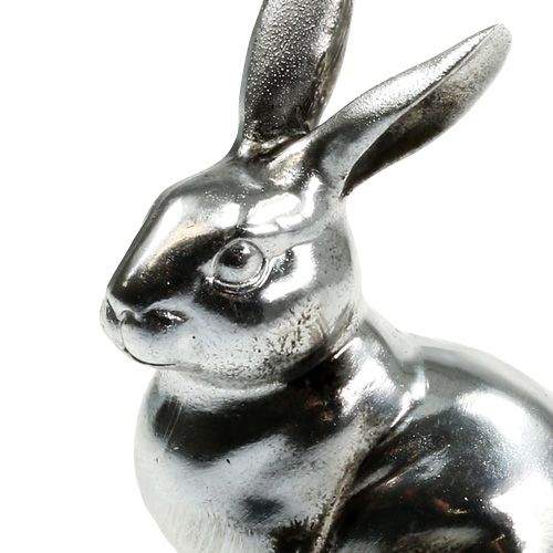Floristik24 Coniglio decorativo argento 15 cm 2 pezzi