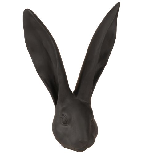 Floristik24 Decorazione Testa di Coniglio Decorazione di Pasqua Nero Opaco Poliresina 26cm