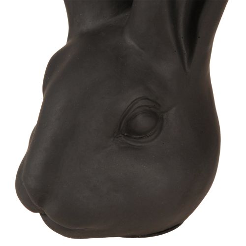 Floristik24 Decorazione Testa di Coniglio Decorazione di Pasqua Nero Opaco Poliresina 26cm