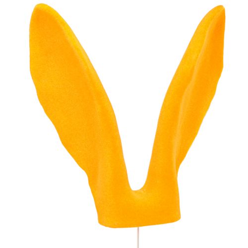 Floristik24 Orecchie di coniglio decorative Asta giallo dorato Decorazione pasquale floccata H56cm