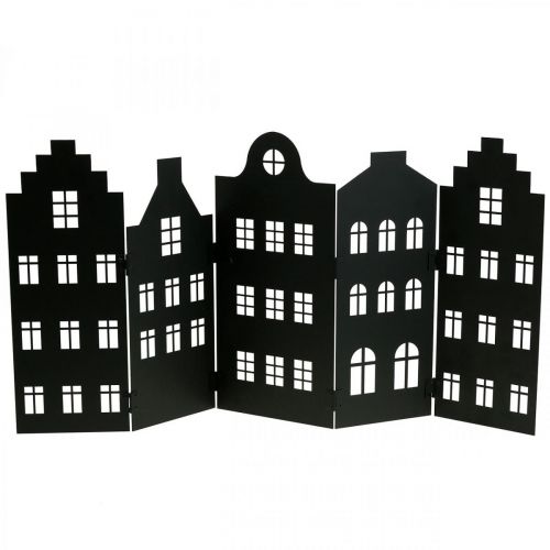 Floristik24 Decorazione natalizia silhouette città in metallo nero 74×36 cm