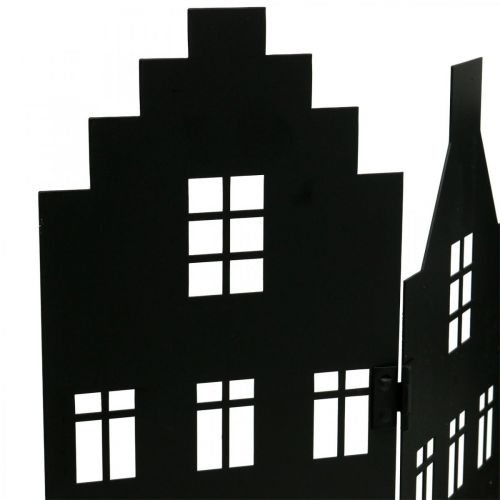 Floristik24 Decorazione natalizia silhouette città in metallo nero 74×36 cm
