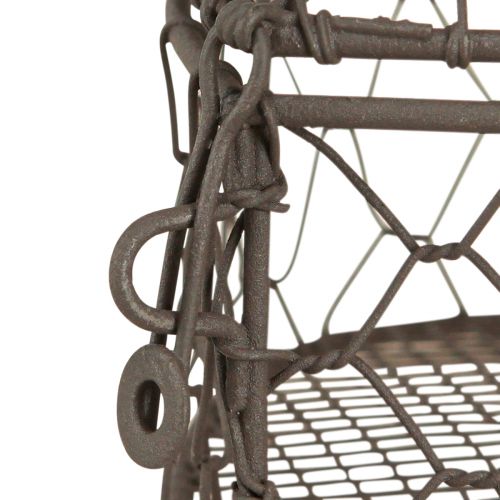 Floristik24 Cuore decorativo in filo da riempimento grigio vintage 14×13,5 cm
