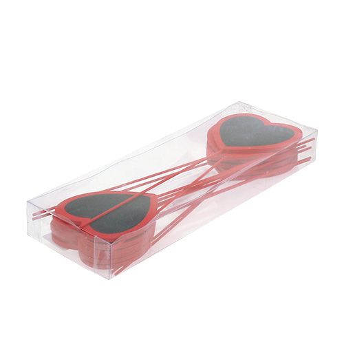 Floristik24 Cuore decorativo per etichettatura rosso 9 cm x 9 cm 12 pezzi