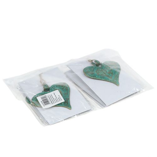 Floristik24 Cuore decorativo per appendere metallo 6 pezzi