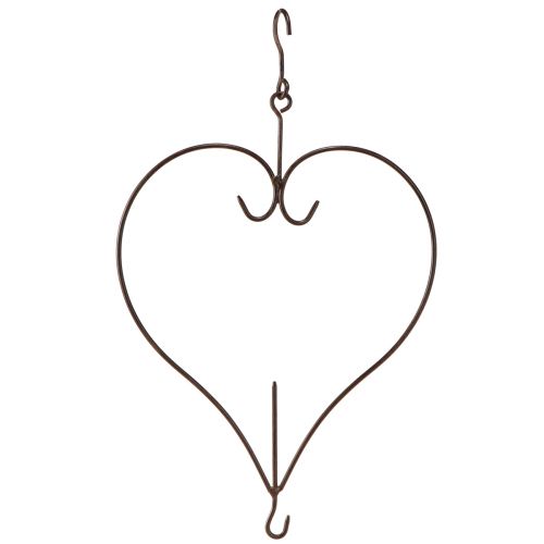 Floristik24 Cuore decorativo da appendere in metallo marrone scuro H38 cm 2 pezzi