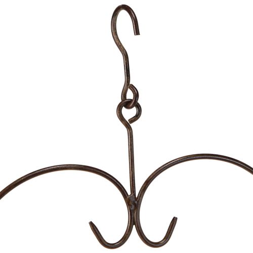 Floristik24 Cuore decorativo da appendere in metallo marrone scuro H38 cm 2 pezzi
