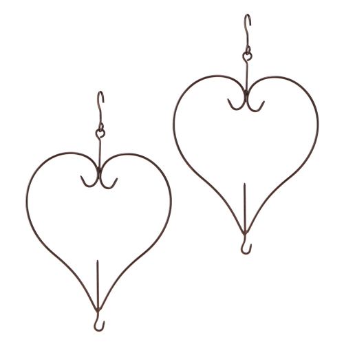 Floristik24 Cuore decorativo da appendere in metallo marrone scuro H38 cm 2 pezzi