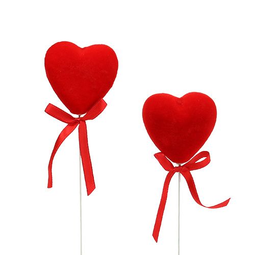 Prodotto Cuori decorativi floccati 6 cm rossi 18 pz
