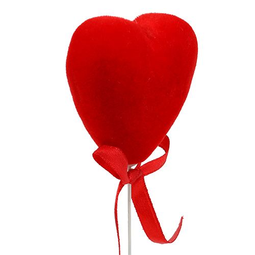 Prodotto Cuori decorativi floccati 6 cm rossi 18 pz