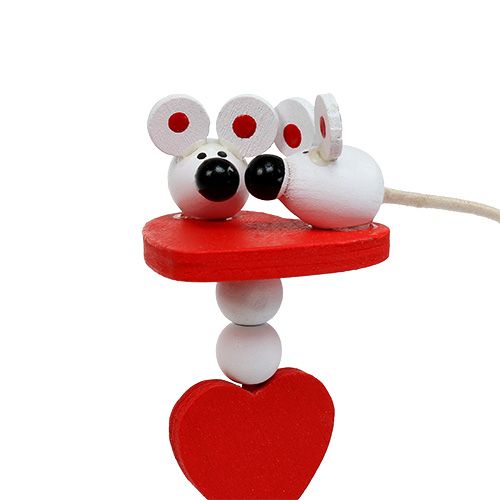 Prodotto Cuori decorativi con topolini su bastoncino rossi 12 pz