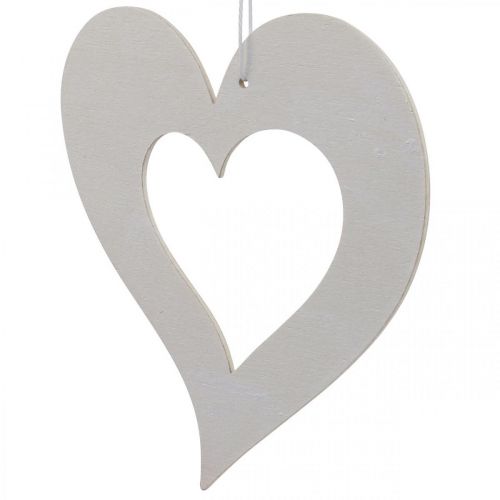 Floristik24 Cuori decorativi da appendere cuore in legno rosso/bianco 12cm 12pz